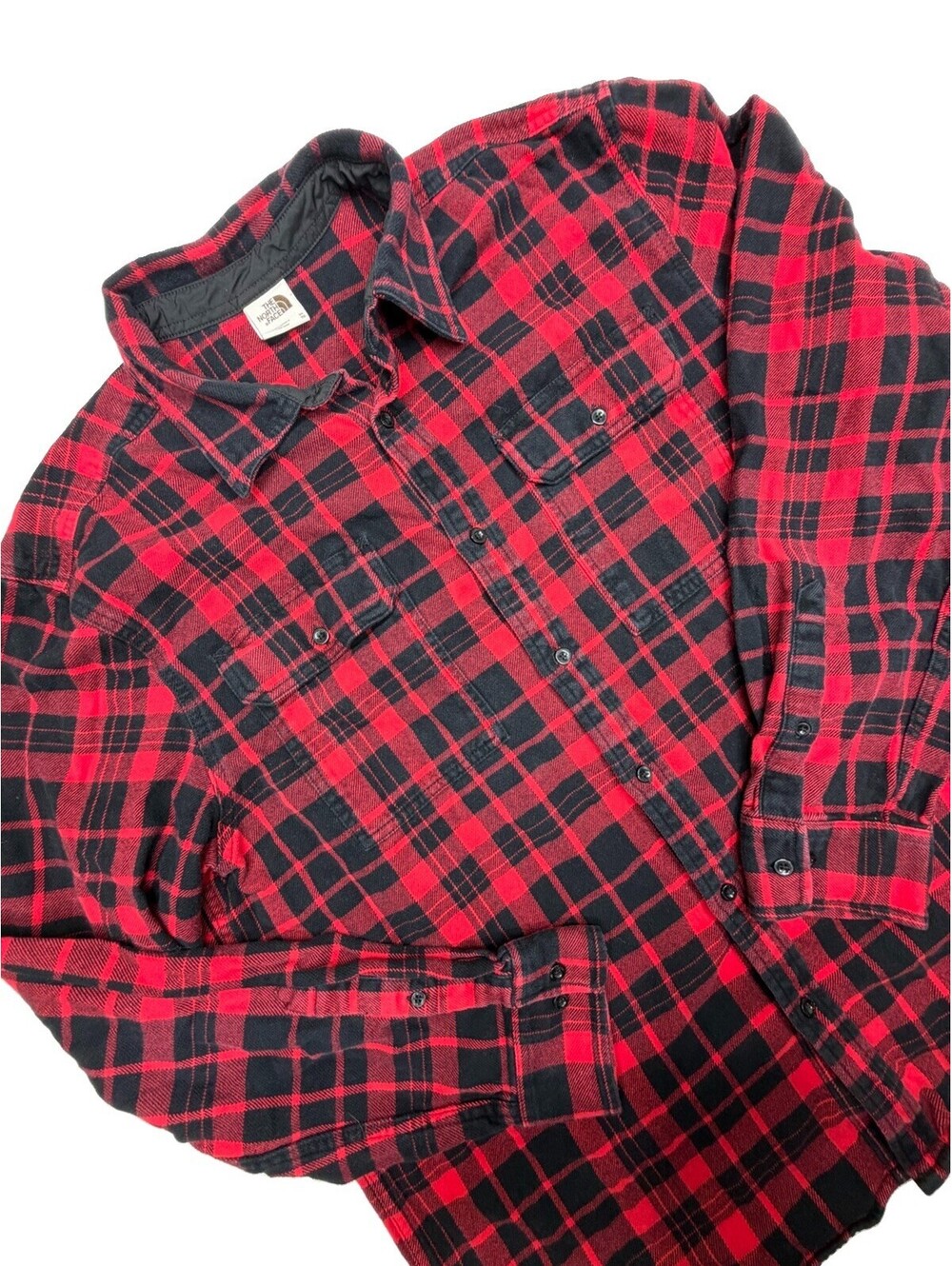 The North Face Arroyo Flannel Shirt Mens XL Red Blue Plaid Classic Cabincore